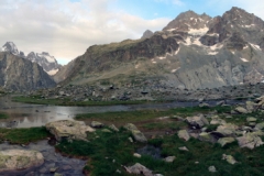 Lac Tuckett, Pelvoux et Glacier Blanc, massif des Ecrins